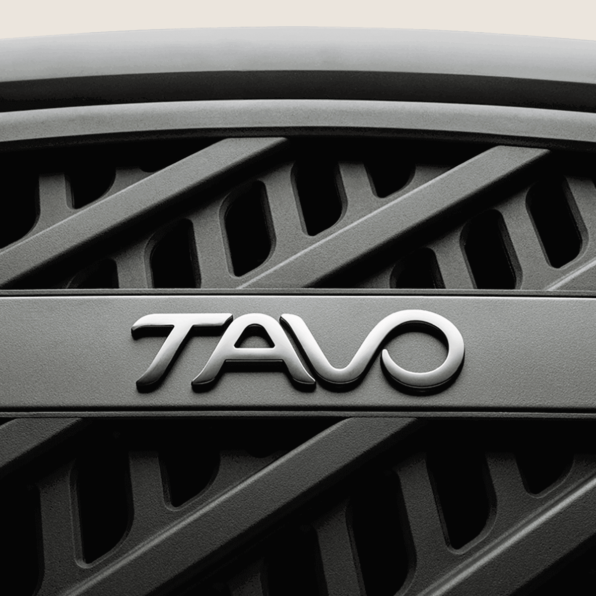 Tavoロゴが見えるEverett L 衝撃テスト済みペット用トラベルクレートのクローズアップ